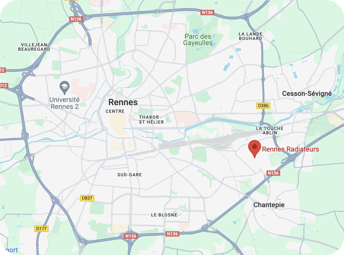 Où trouver Rennes Radiateurs: carte google map